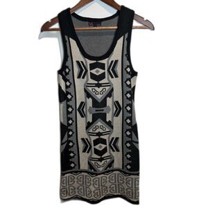 Aztec T/O Sweater Dress Junior's Size Small Southwest Boho Bohemian Soft